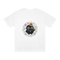Cute Halloween Cat Tee — Kawaii Black Cat with Pumpkin Hat