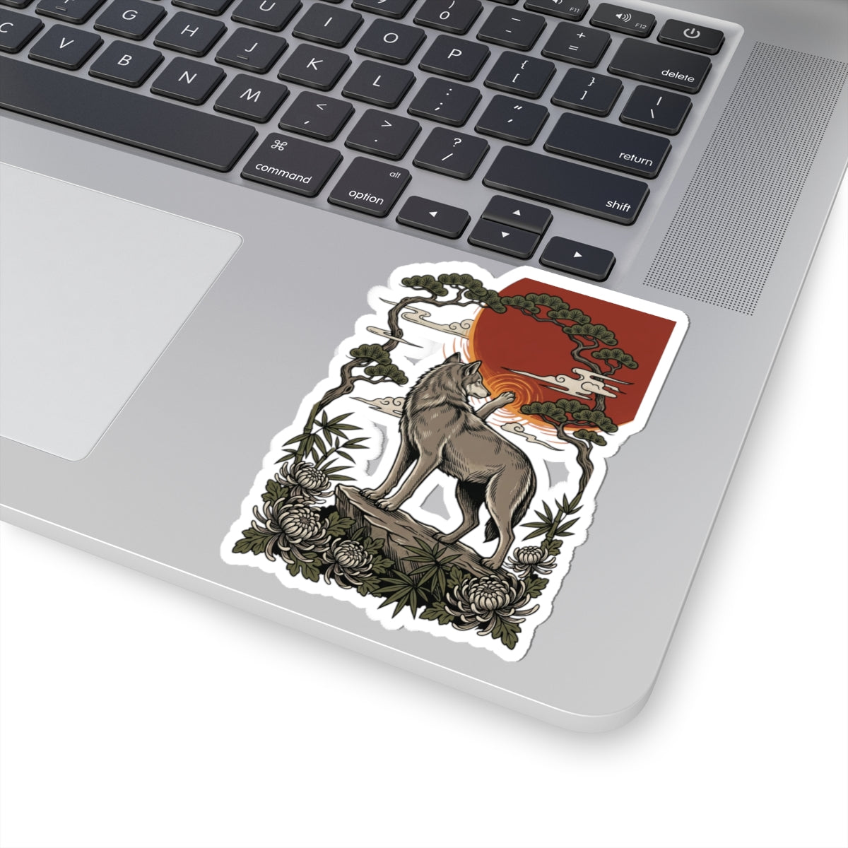 Wolf Crest Sticker | Traditional Tattoo-Inspired, Vintage Flash Style