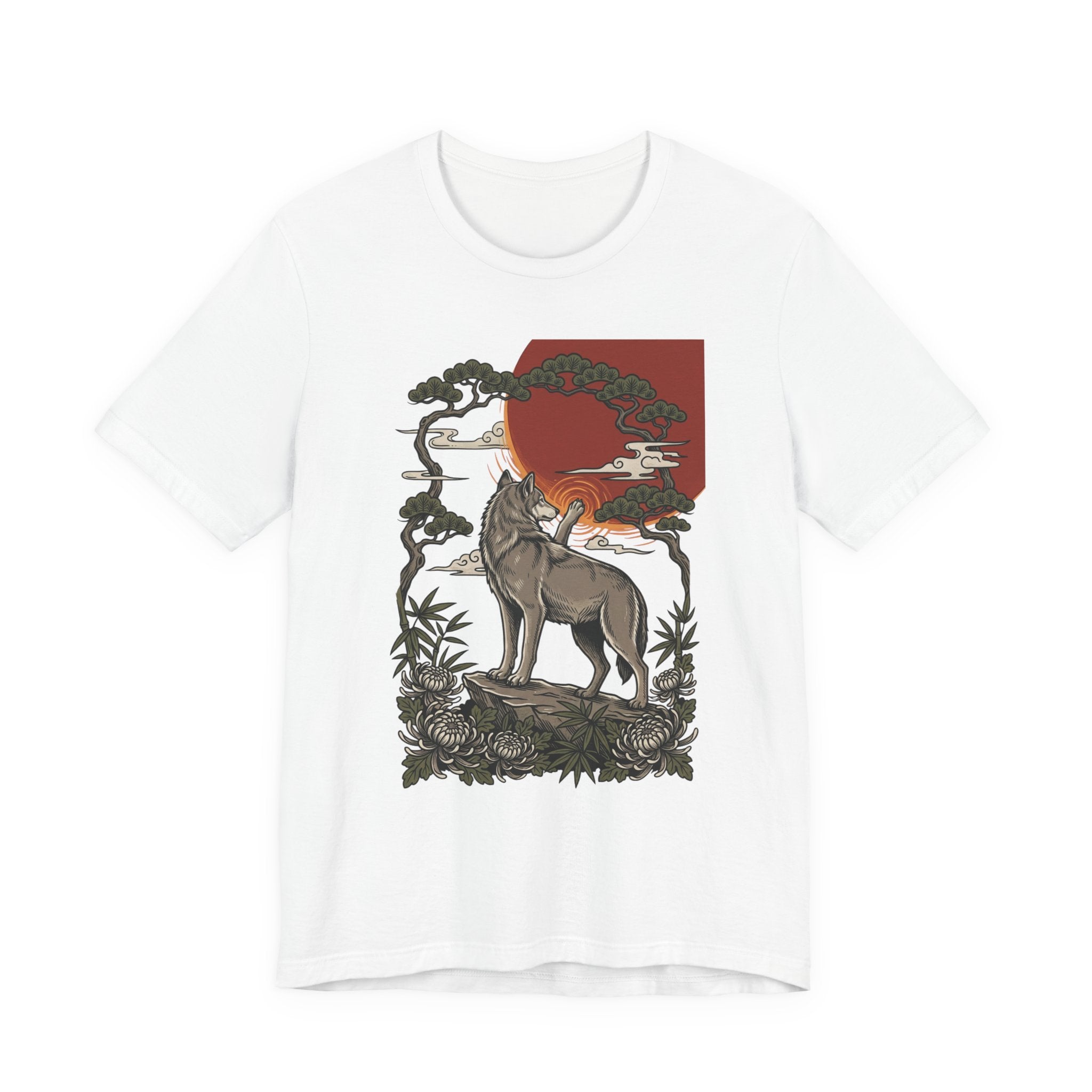 Howling Wolf Traditional Tattoo T-Shirt | Vintage Flash, Bold Outline