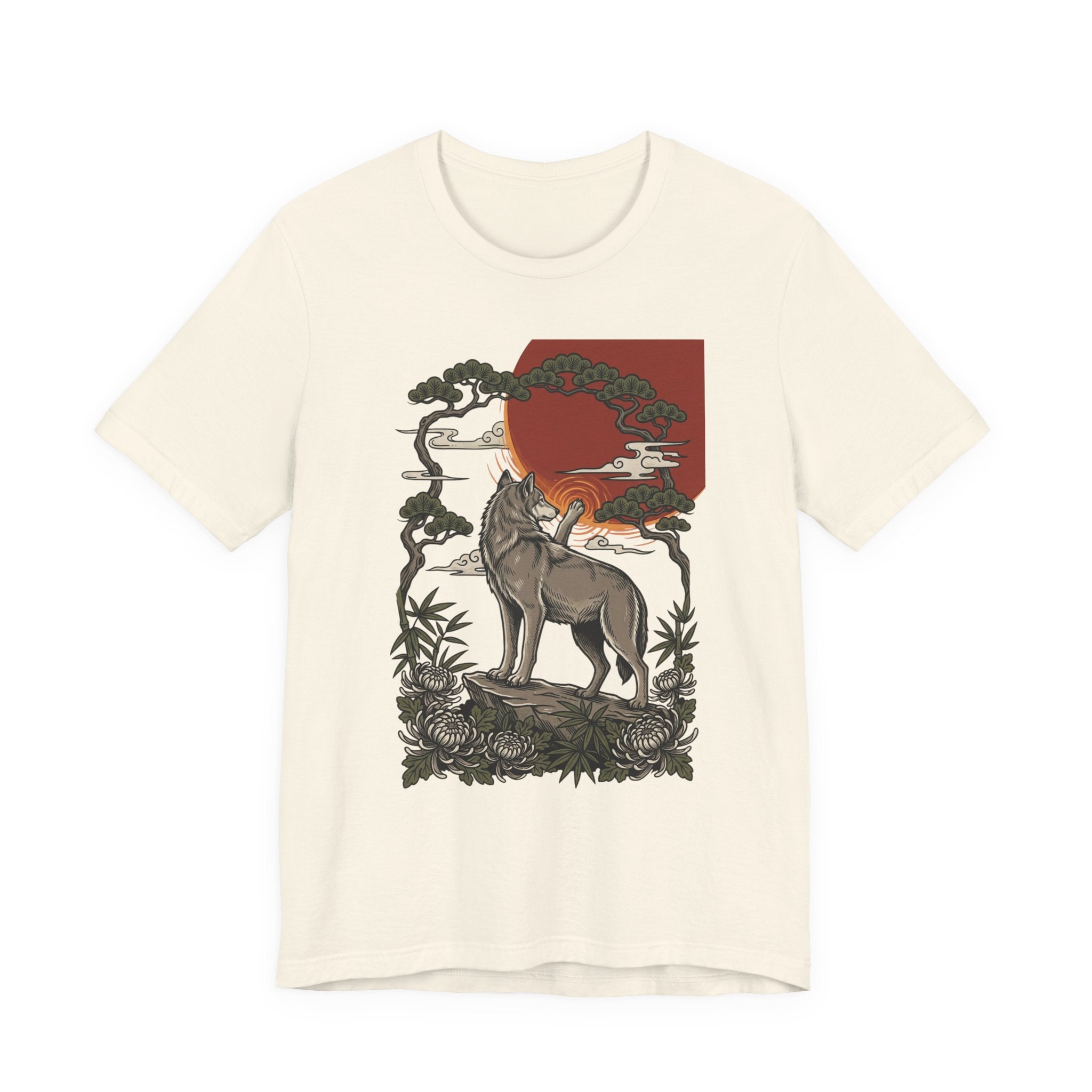 Howling Wolf Traditional Tattoo T-Shirt | Vintage Flash, Bold Outline
