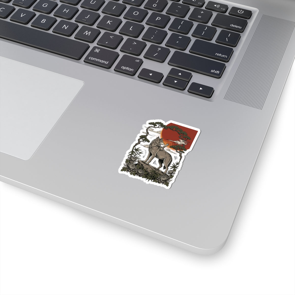 Wolf Crest Sticker | Traditional Tattoo-Inspired, Vintage Flash Style