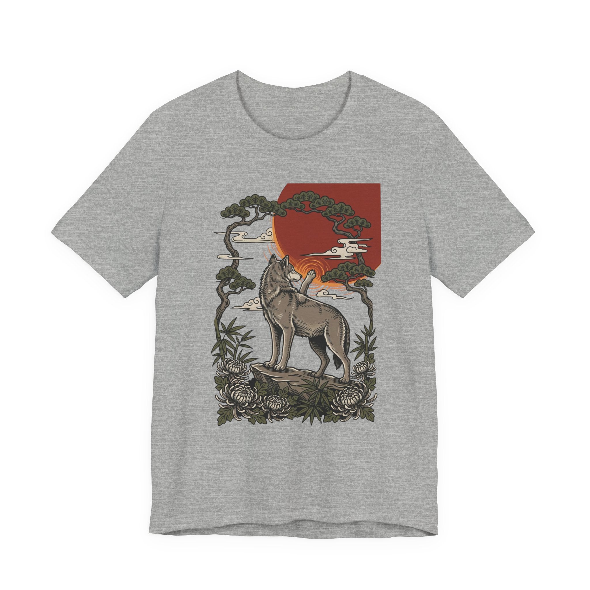 Howling Wolf Traditional Tattoo T-Shirt | Vintage Flash, Bold Outline