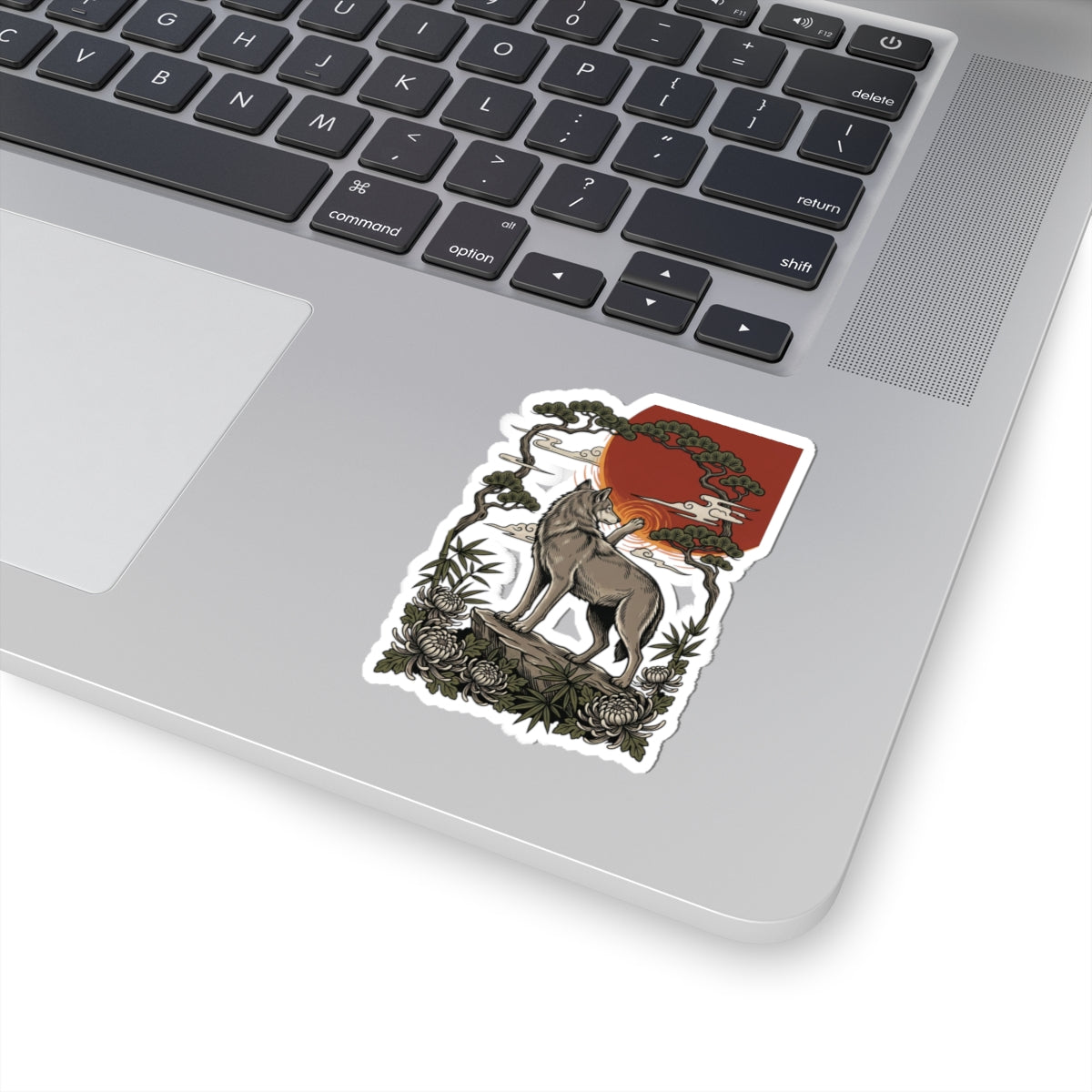 Wolf Crest Sticker | Traditional Tattoo-Inspired, Vintage Flash Style