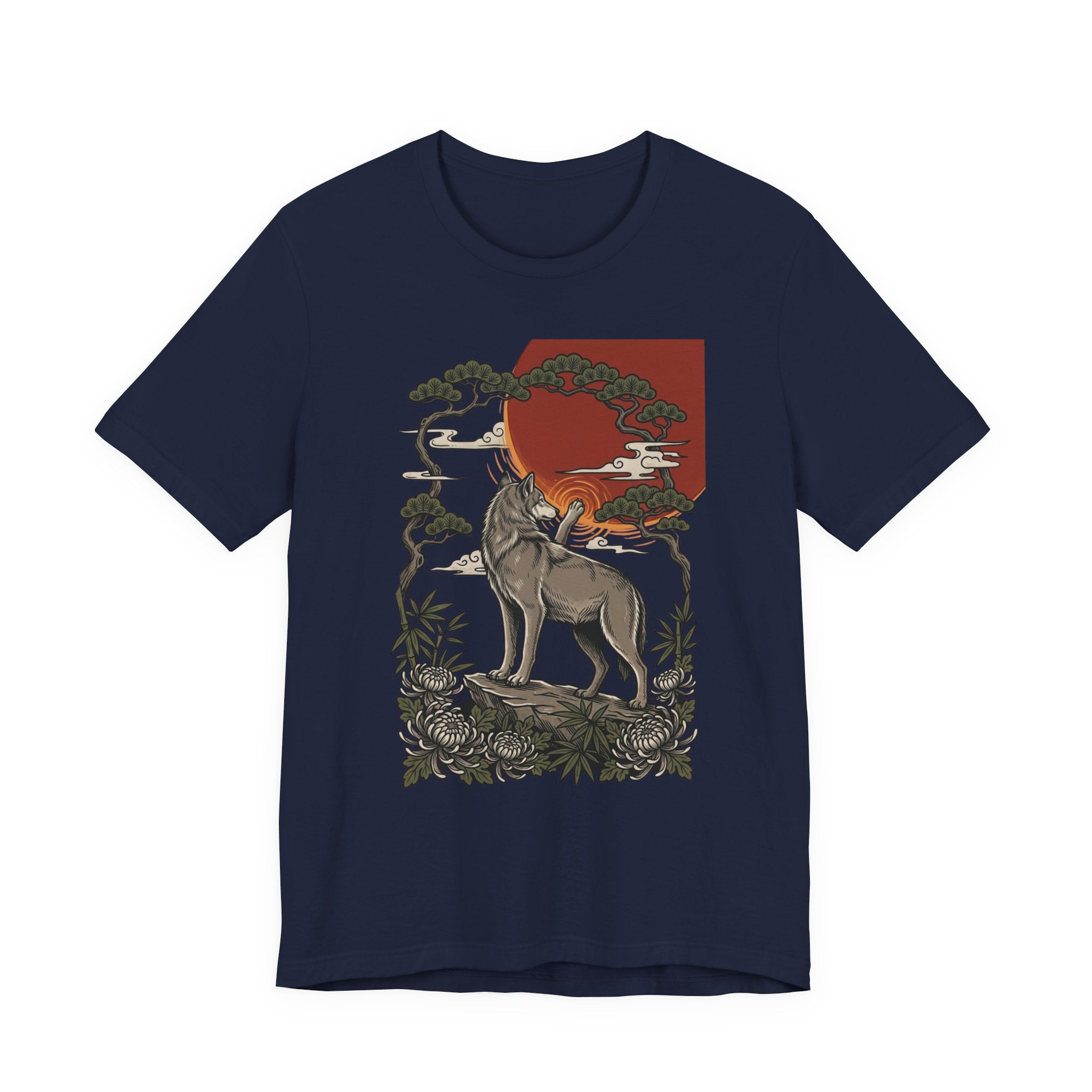 Howling Wolf Traditional Tattoo T-Shirt | Vintage Flash, Bold Outline