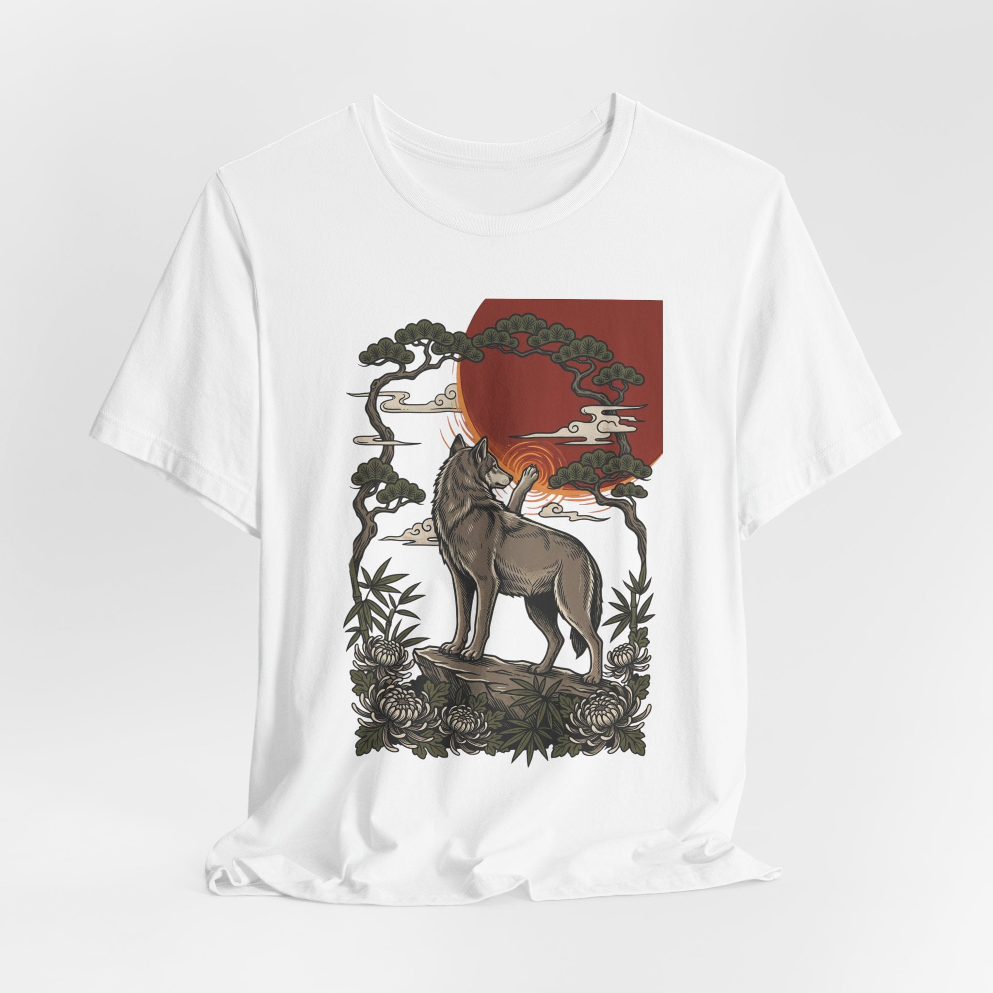 Howling Wolf Traditional Tattoo T-Shirt | Vintage Flash, Bold Outline